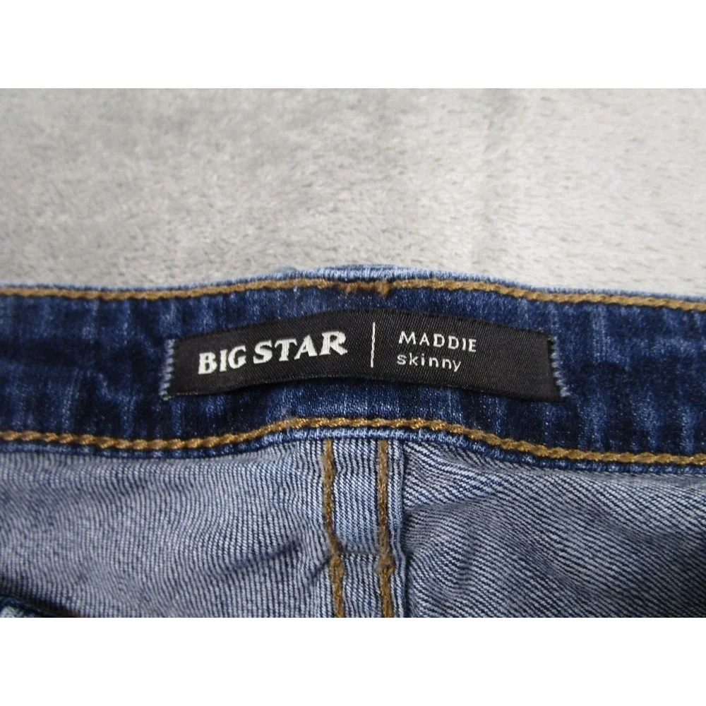 Big Star Jeans Womens 27 Blue‎ Denim Distressed Skinny Maddie Pockets